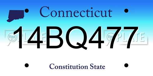 14BQ477 Connecticut License Plate