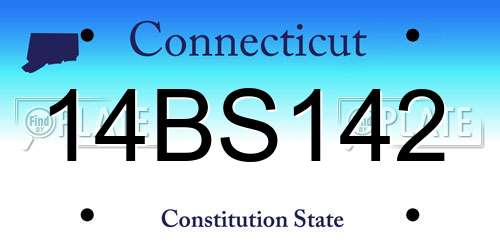 14BS142 Connecticut License Plate