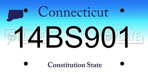 14BS901 Connecticut License Plate
