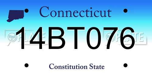14BT076 Connecticut License Plate