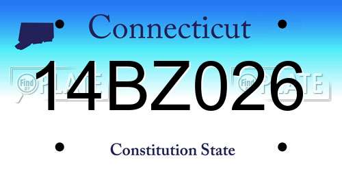 14BZ026 Connecticut License Plate