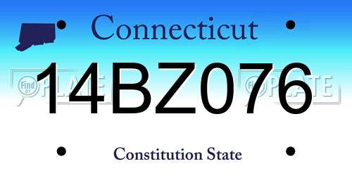 14BZ076 Connecticut License Plate
