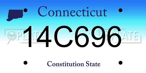 14C696 Connecticut License Plate