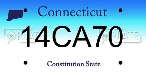 14CA70 Connecticut License Plate