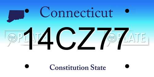 14CZ77 Connecticut License Plate