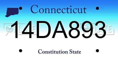 14DA893 Connecticut License Plate