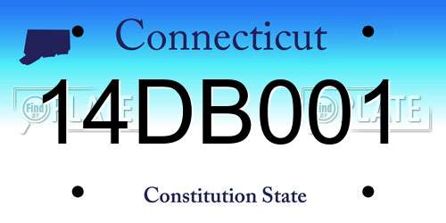 14DB001 Connecticut License Plate