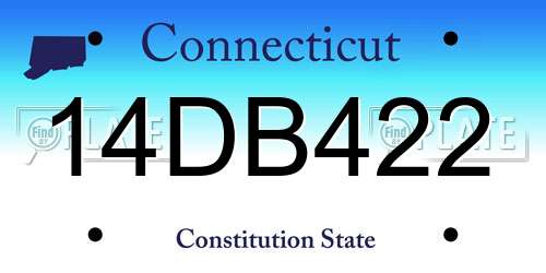 14DB422 Connecticut License Plate