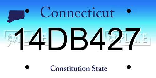 14DB427 Connecticut License Plate