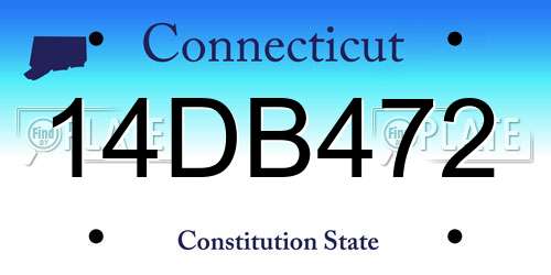 14DB472 Connecticut License Plate