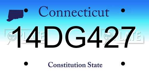 14DG427 Connecticut License Plate