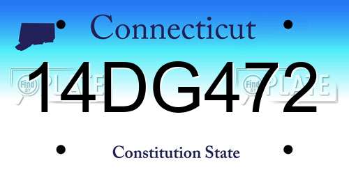 14DG472 Connecticut License Plate