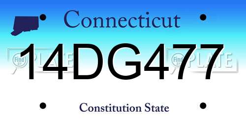 14DG477 Connecticut License Plate