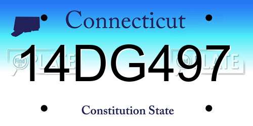 14DG497 Connecticut License Plate
