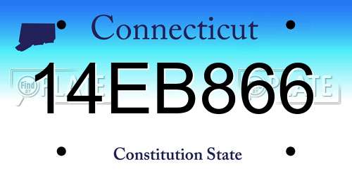 14EB866 Connecticut License Plate