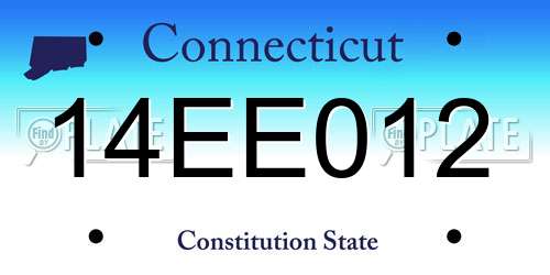 14EE012 Connecticut License Plate