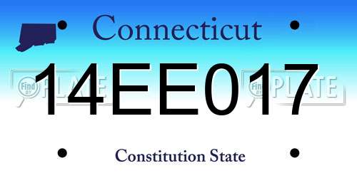 14EE017 Connecticut License Plate