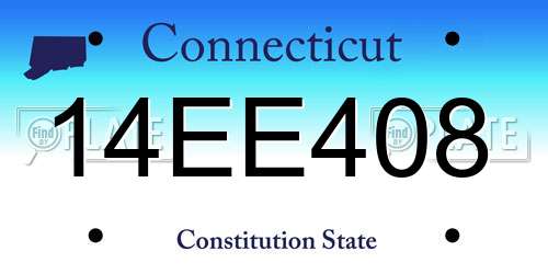 14EE408 Connecticut License Plate