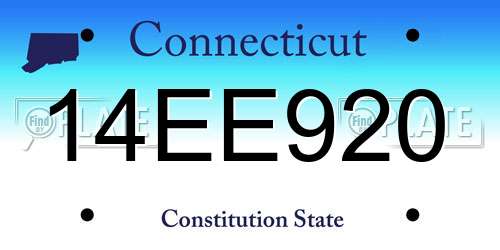 14EE920 Connecticut License Plate