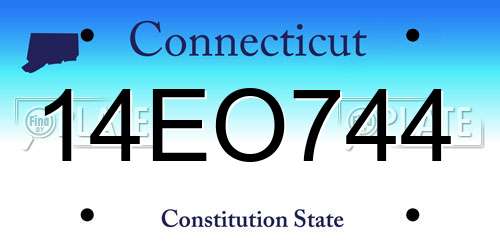 14EO744 Connecticut License Plate