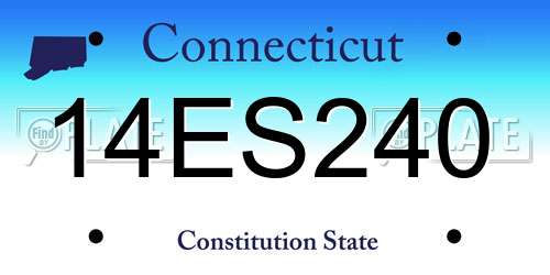 14ES240 Connecticut License Plate
