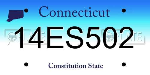 14ES502 Connecticut License Plate