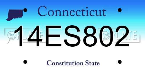 14ES802 Connecticut License Plate