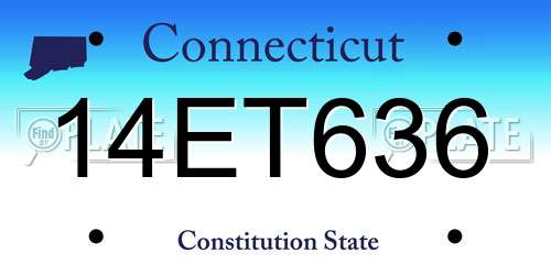 14ET636 Connecticut License Plate