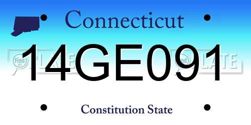 14GE091 Connecticut License Plate