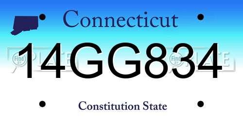 14GG834 Connecticut License Plate