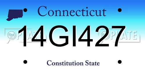 14GI427 Connecticut License Plate