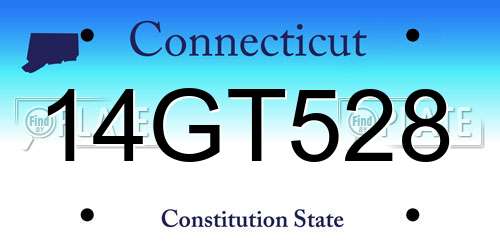 14GT528 Connecticut License Plate