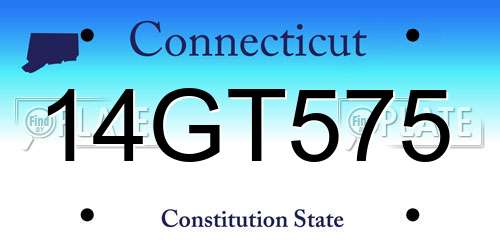 14GT575 Connecticut License Plate
