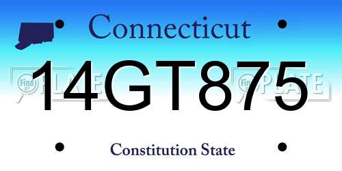 14GT875 Connecticut License Plate