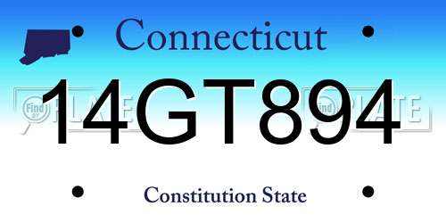 14GT894 Connecticut License Plate
