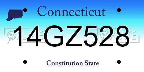 14GZ528 Connecticut License Plate