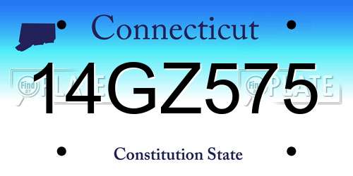 14GZ575 Connecticut License Plate