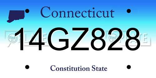 14GZ828 Connecticut License Plate