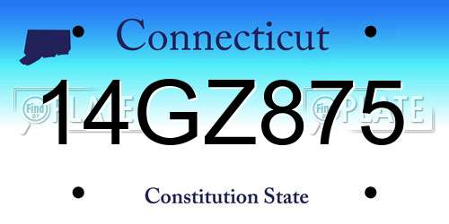 14GZ875 Connecticut License Plate