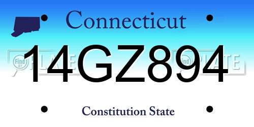 14GZ894 Connecticut License Plate
