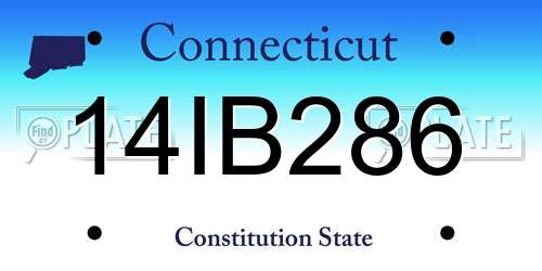 14IB286 Connecticut License Plate