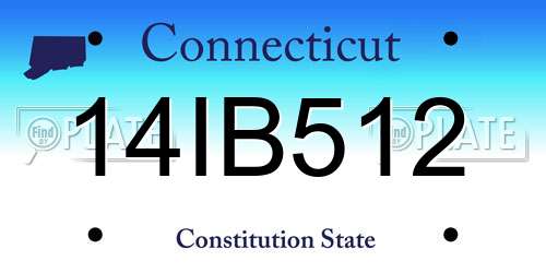 14IB512 Connecticut License Plate