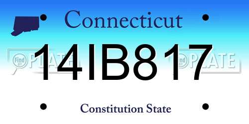 14IB817 Connecticut License Plate