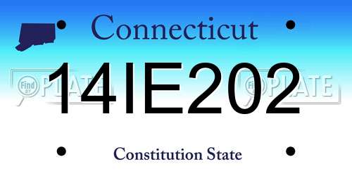 14IE202 Connecticut License Plate