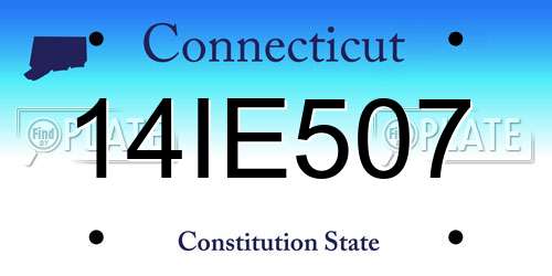 14IE507 Connecticut License Plate