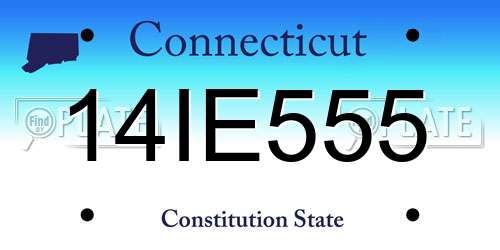 14IE555 Connecticut License Plate