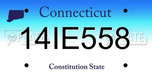 14IE558 Connecticut License Plate