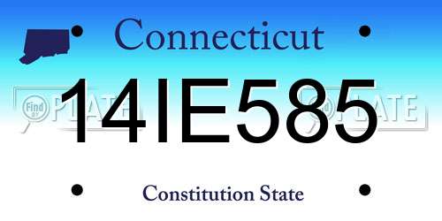 14IE585 Connecticut License Plate
