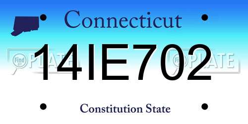 14IE702 Connecticut License Plate