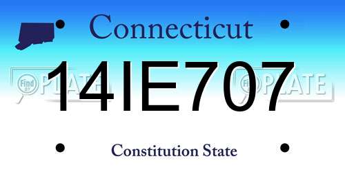 14IE707 Connecticut License Plate